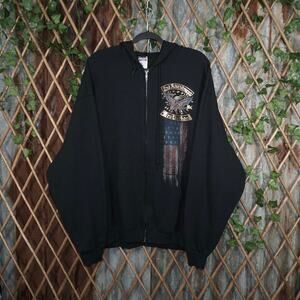 XL- Vintage / Y2K 2000’s American 2nd Amendment zipup hoodie